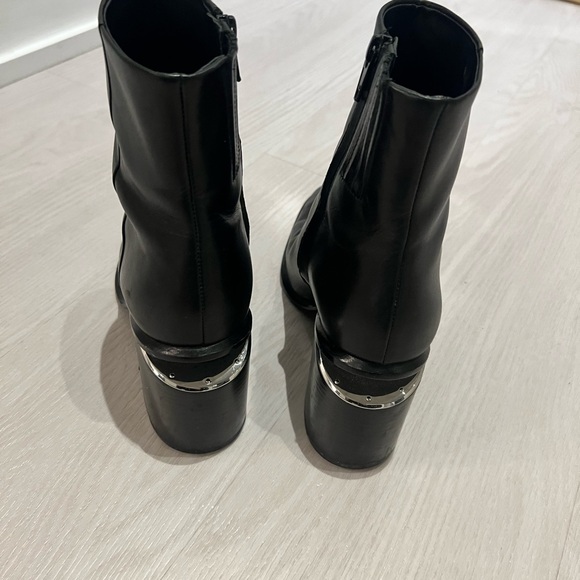 Alexander Wang Black Leather Ankle Boots - Picture 2 of 5